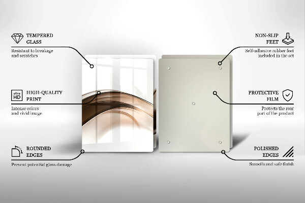 Skleněná krájecí deska Abstraktní hnědé čáry