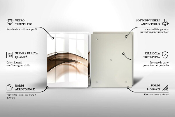 Skleněná krájecí deska Abstraktní hnědé čáry