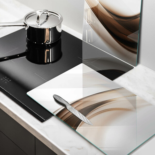 Skleněná krájecí deska Abstraktní hnědé čáry