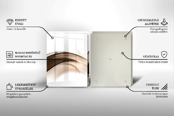 Skleněná krájecí deska Abstraktní hnědé čáry