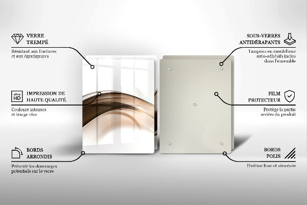 Skleněná krájecí deska Abstraktní hnědé čáry