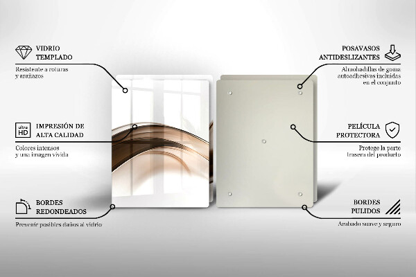 Skleněná krájecí deska Abstraktní hnědé čáry