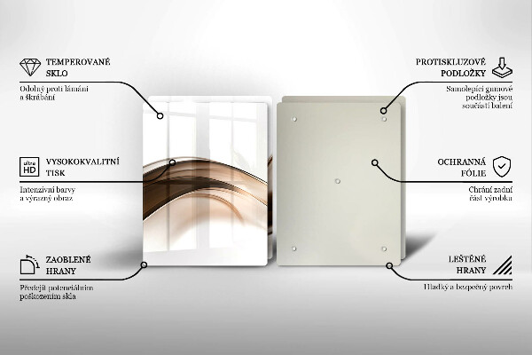 Skleněná krájecí deska Abstraktní hnědé čáry