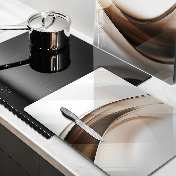 Skleněná krájecí deska Abstraktní hnědé čáry