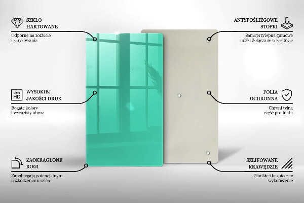 Skleněná deska do kuchyně Zelená barva