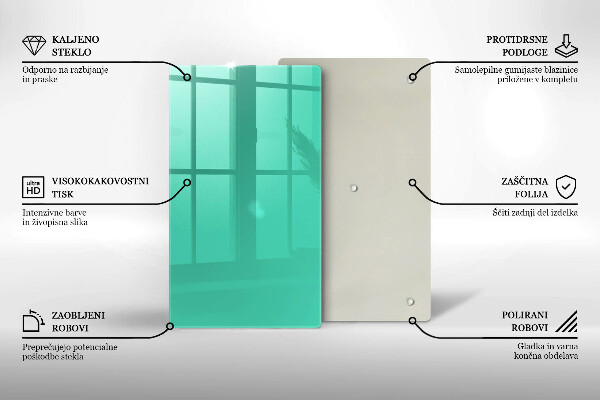 Skleněná deska do kuchyně Zelená barva