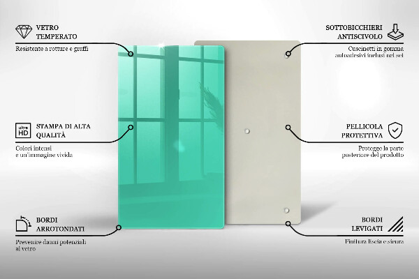 Skleněná deska do kuchyně Zelená barva