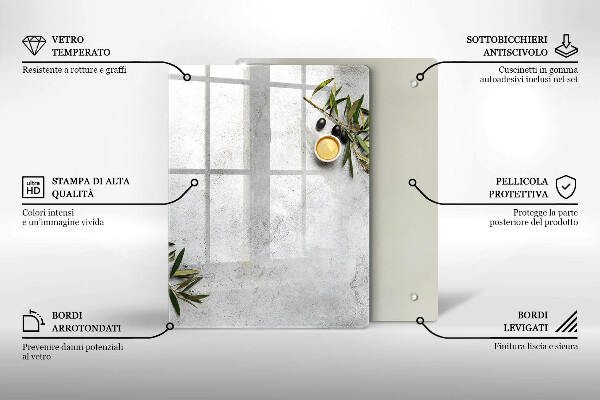 Skleněná deska do kuchyně Zelená barva