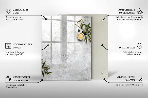 Skleněná deska do kuchyně Zelená barva