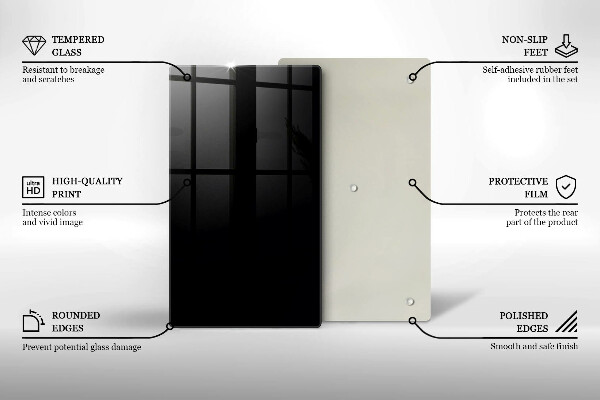 Skleněná deska do kuchyně Černá barva