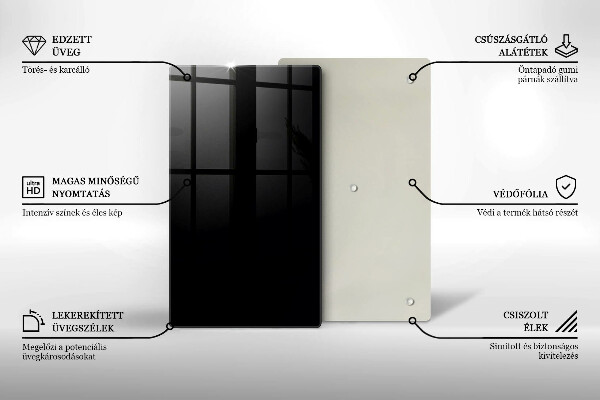 Skleněná deska do kuchyně Černá barva