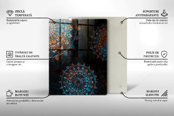 Skleněná deska do kuchyně Černá barva