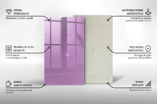 Skleněná deska do kuchyně Barva fialová