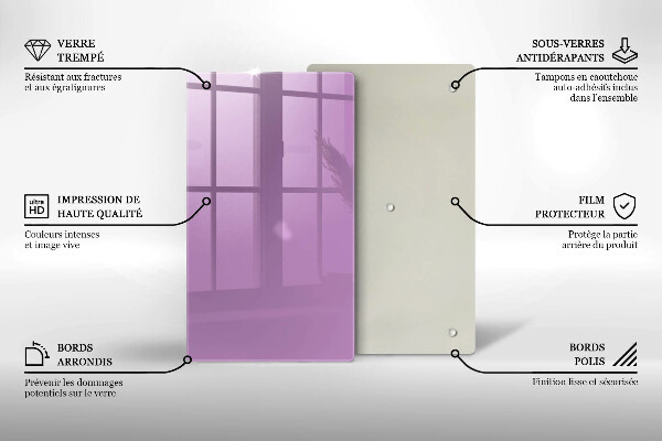 Skleněná deska do kuchyně Barva fialová