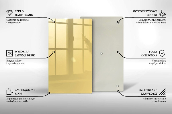 Skleněná deska do kuchyně Žlutá