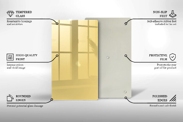 Skleněná deska do kuchyně Žlutá