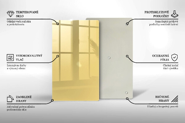 Skleněná deska do kuchyně Žlutá