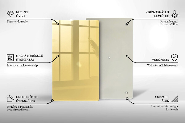 Skleněná deska do kuchyně Žlutá