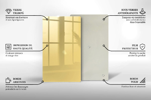 Skleněná deska do kuchyně Žlutá