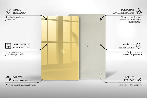 Skleněná deska do kuchyně Žlutá