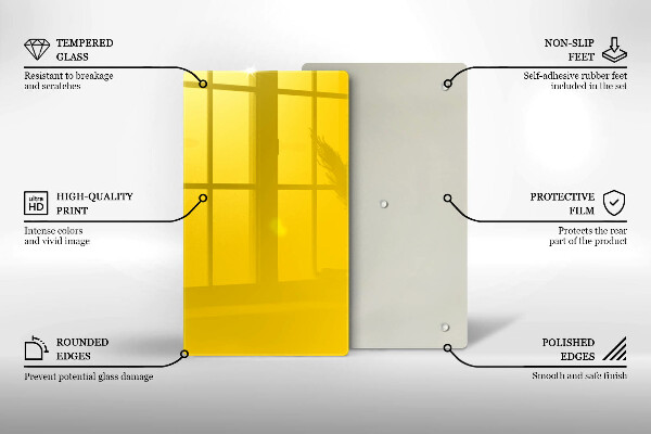 Skleněná deska do kuchyně Žlutá