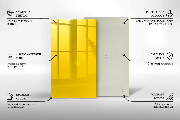 Skleněná deska do kuchyně Žlutá