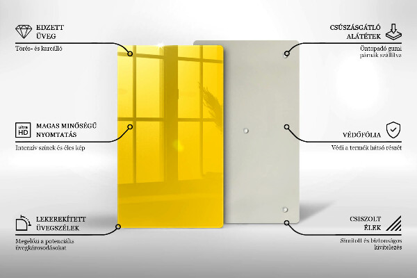 Skleněná deska do kuchyně Žlutá