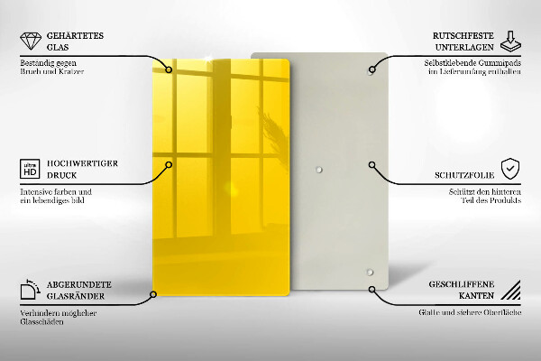 Skleněná deska do kuchyně Žlutá