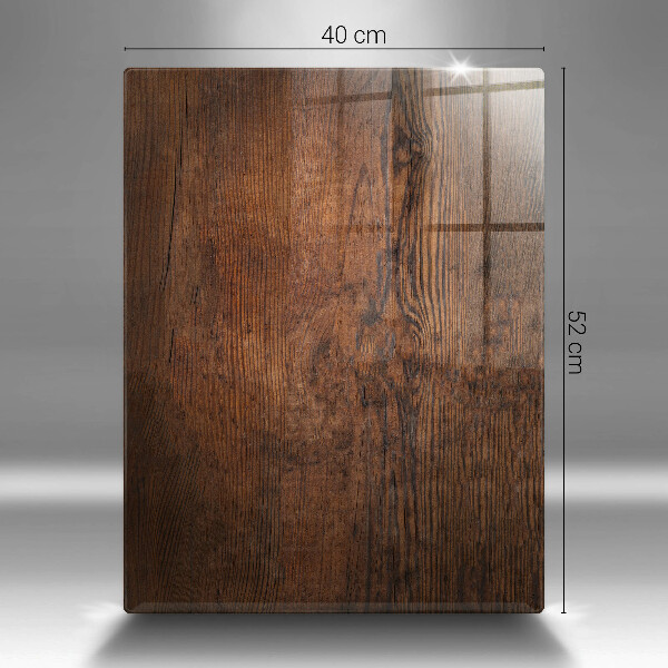 Skleněná deska do kuchyně Deska z tmavého dřeva