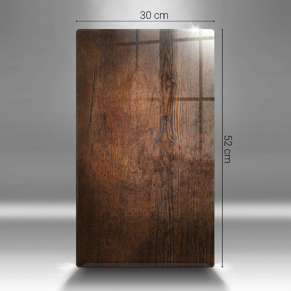 Skleněná deska do kuchyně Deska z tmavého dřeva