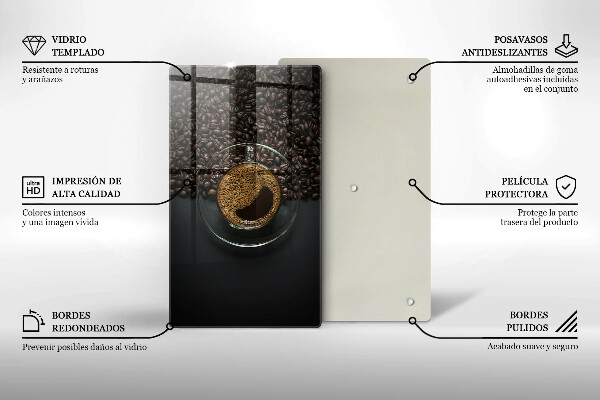 Skleněná krájecí deska Káva a fazole