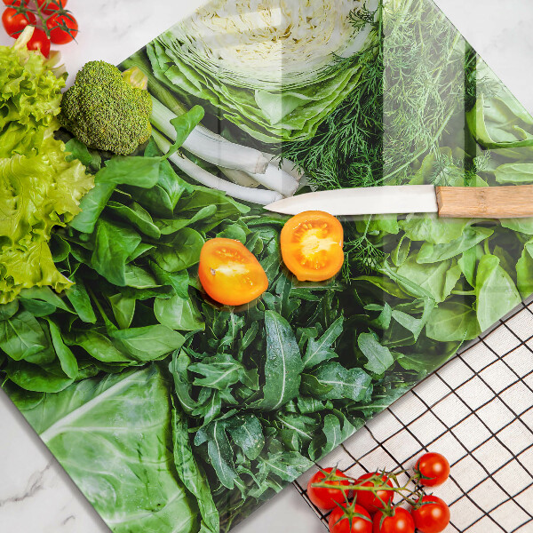 Skleněná krájecí deska Zelená zelenina