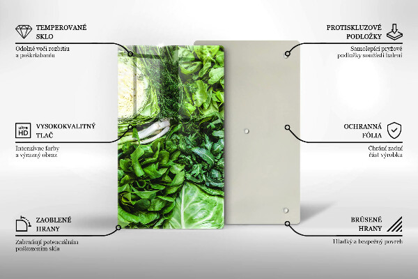 Skleněná krájecí deska Zelená zelenina