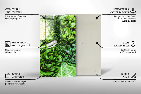 Skleněná krájecí deska Zelená zelenina