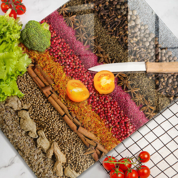 Skleněná krájecí deska Barevné koření