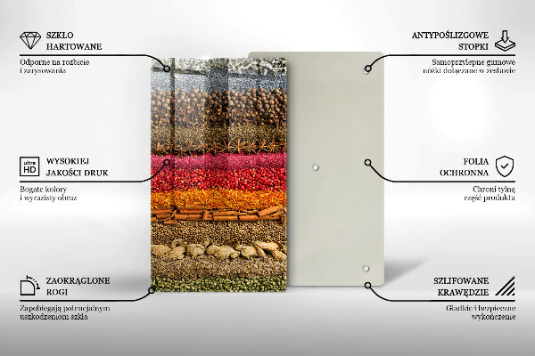 Skleněná krájecí deska Barevné koření