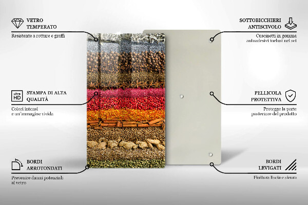 Skleněná krájecí deska Barevné koření