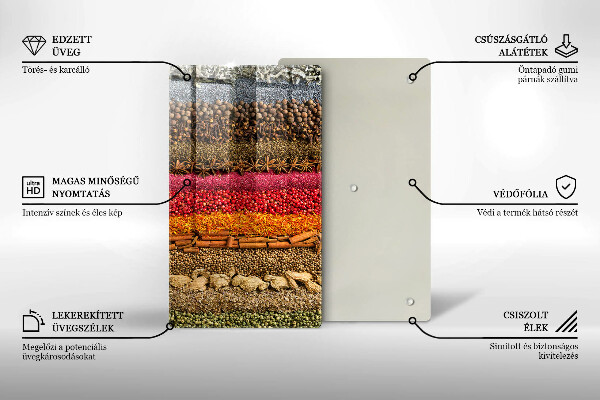 Skleněná krájecí deska Barevné koření