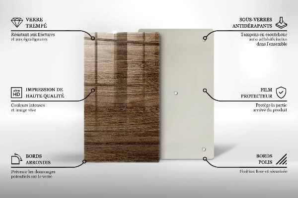 Skleněná krájecí deska Textura dřeva