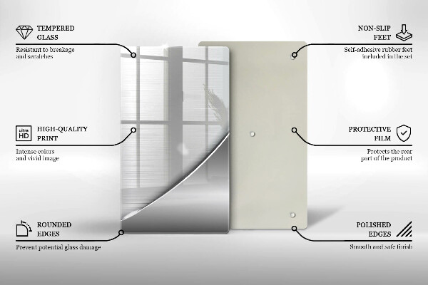 Skleněná deska do kuchyně Kovové tvary