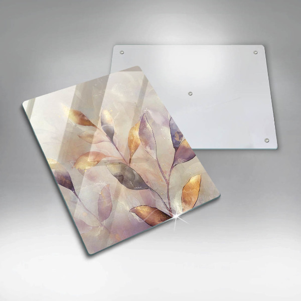 Skleněná deska do kuchyně Malované boho listy