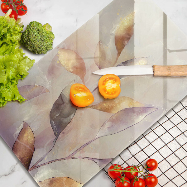 Skleněná deska do kuchyně Malované boho listy