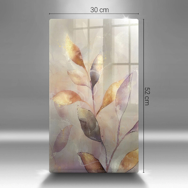 Skleněná deska do kuchyně Malované boho listy