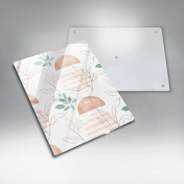 Skleněná deska do kuchyně Boho listy vzor