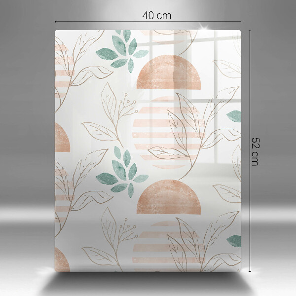 Skleněná deska do kuchyně Boho listy vzor