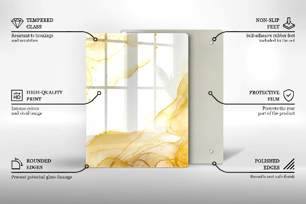 Skleněná deska do kuchyně Boho listy vzor