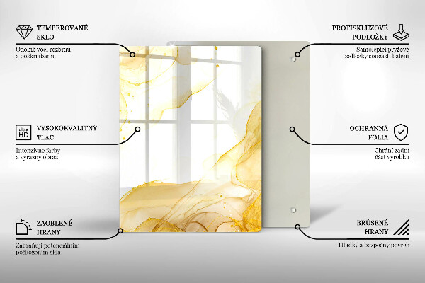 Skleněná deska do kuchyně Boho listy vzor