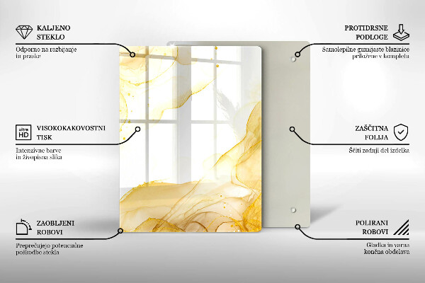 Skleněná deska do kuchyně Boho listy vzor