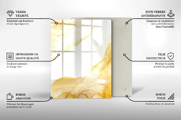 Skleněná deska do kuchyně Boho listy vzor