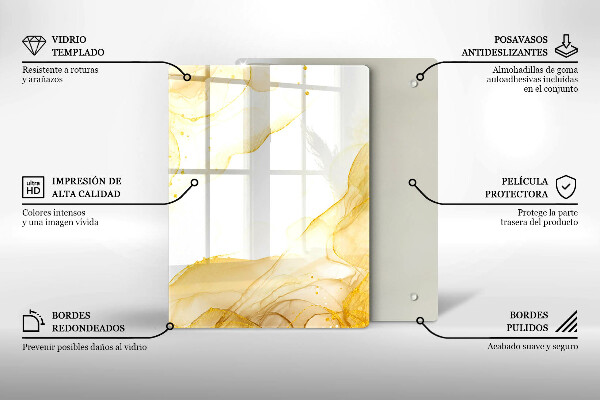 Skleněná deska do kuchyně Boho listy vzor